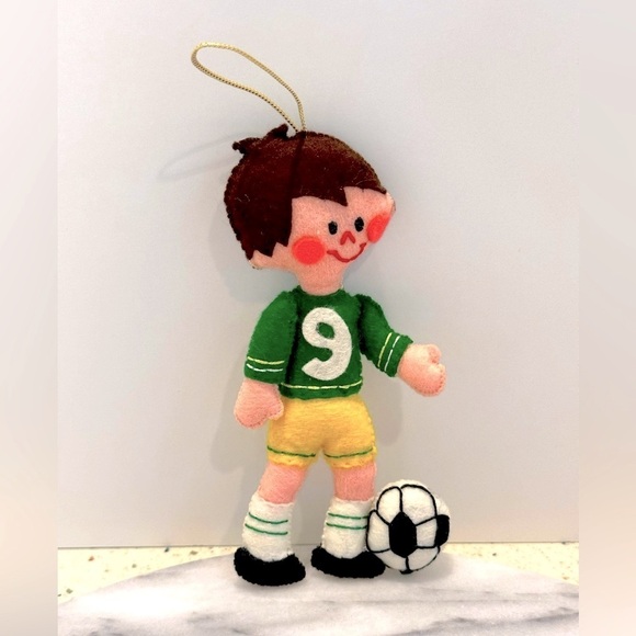 Vintage Bucilla Soccer Player #9 Holiday Christmas Ornament - Picture 2 of 3